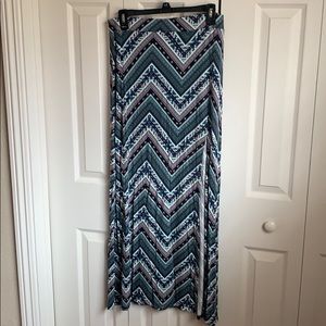 Geometric Print Maxi Skirt